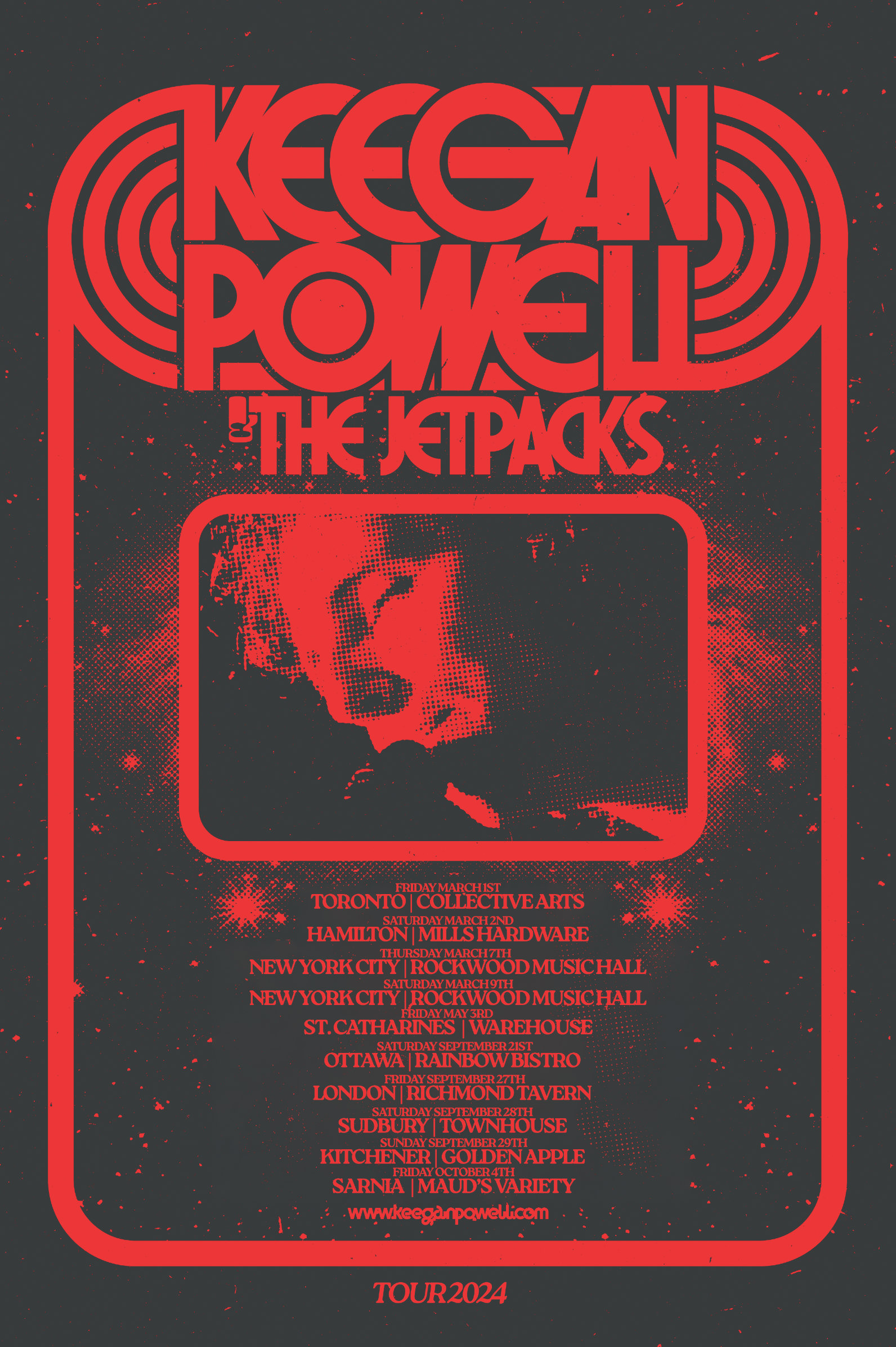 Keegan Powell & The Jetpacks, Alien Radio Tour poster.